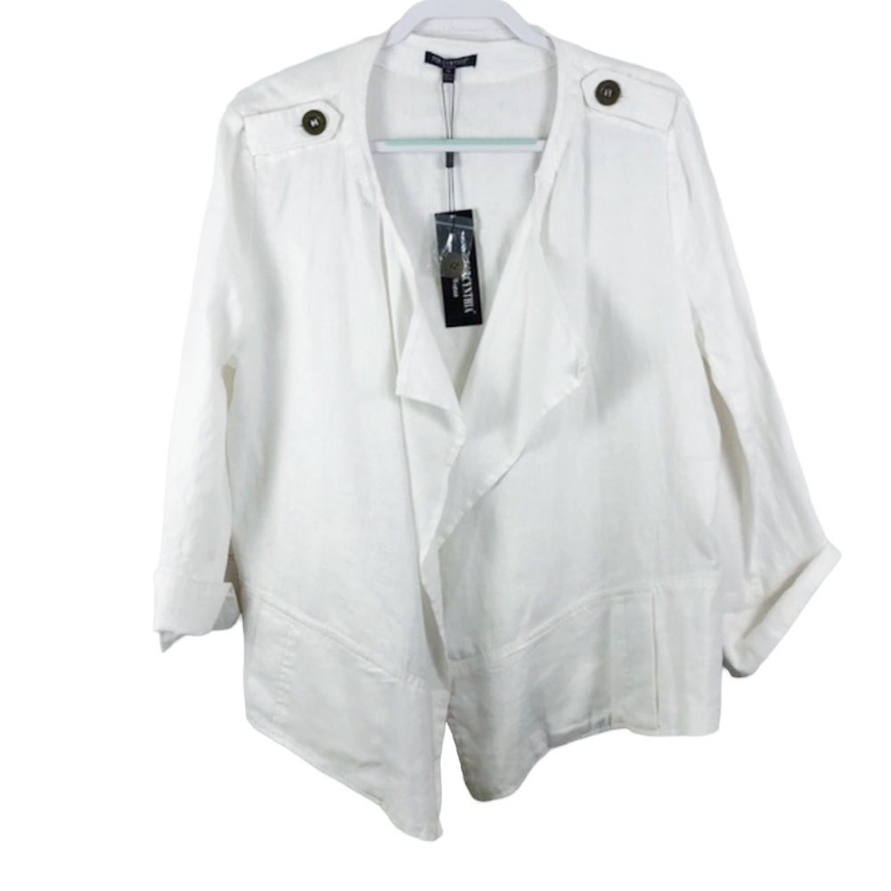 For Cynthia White Linen Jacket Flaw